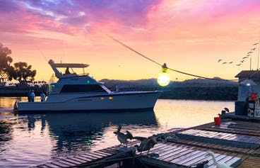 The Current at the dock at sunset