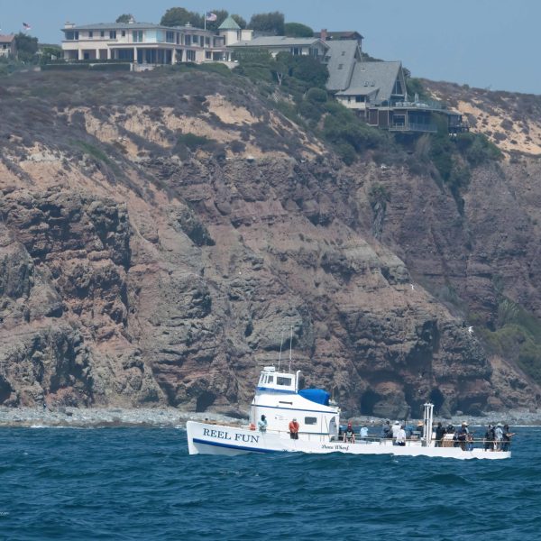 a large ship in a body of water with a mountain in the background