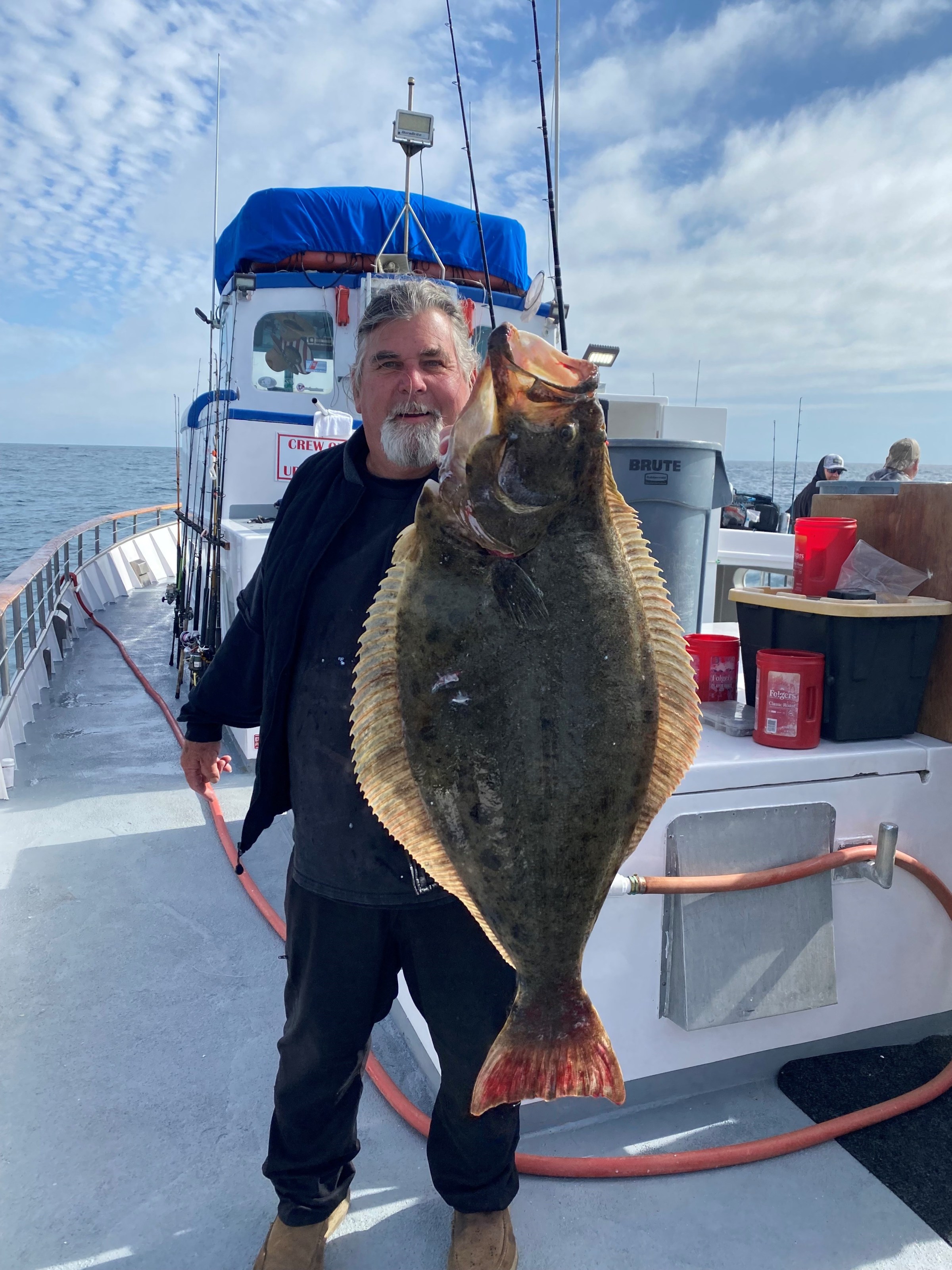 a person holding a fish