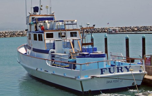 The Fury tied up in Dana Point Harbor