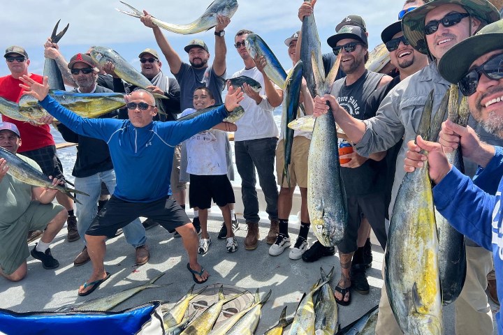 a group of people standing in front of a crowd