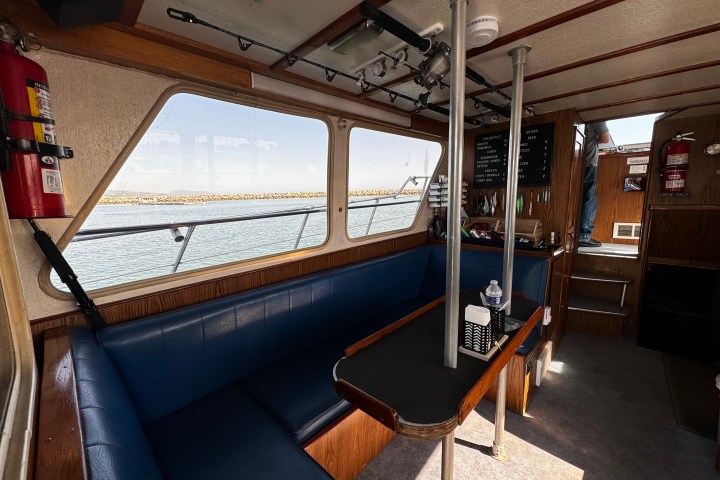 a chair sitting in front of a building