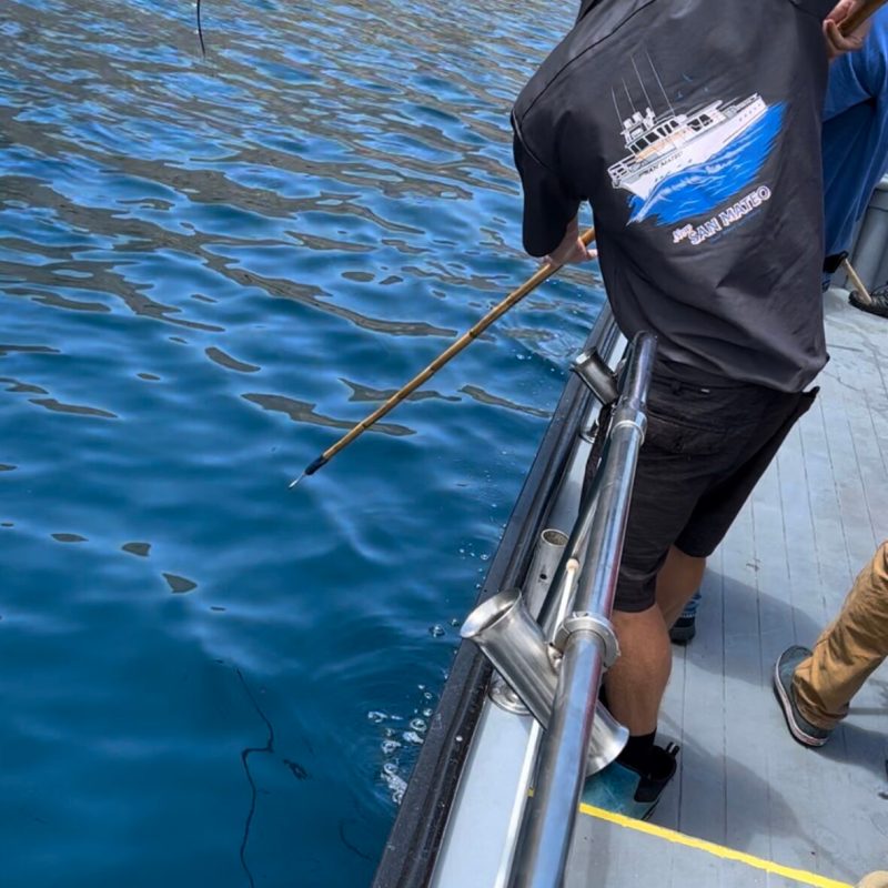 a man standing next to a body of water