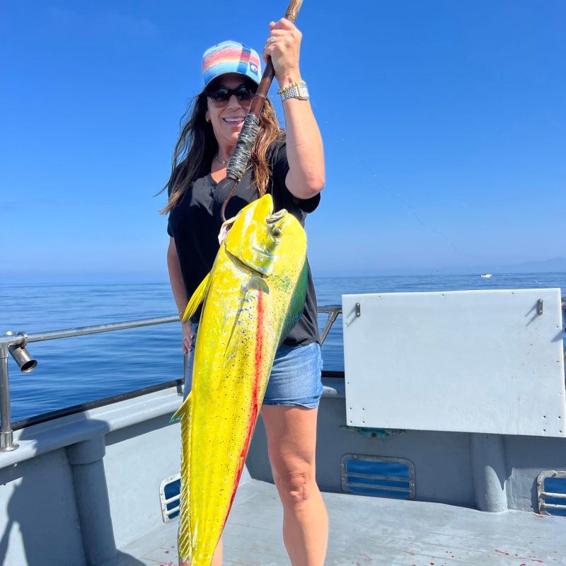 a person holding a fish