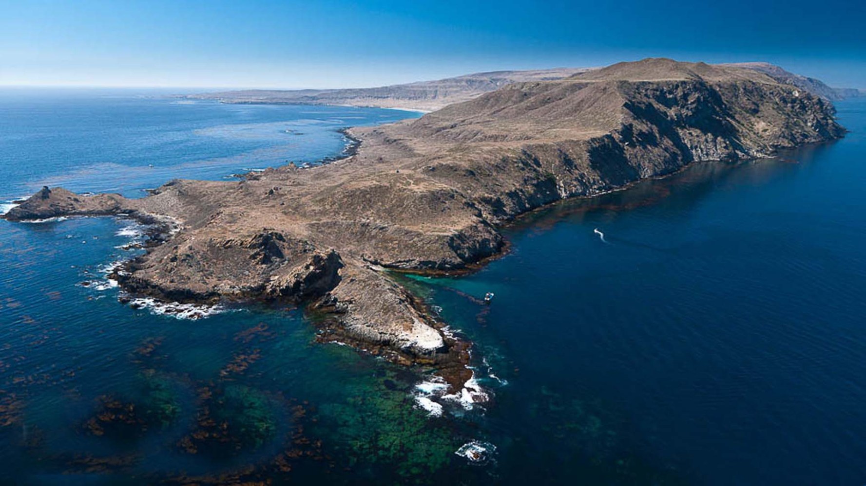 an island in the middle of a body of water