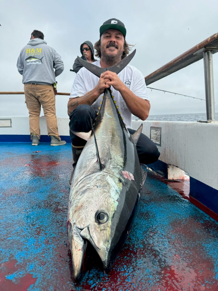 a man holding a fish in the water