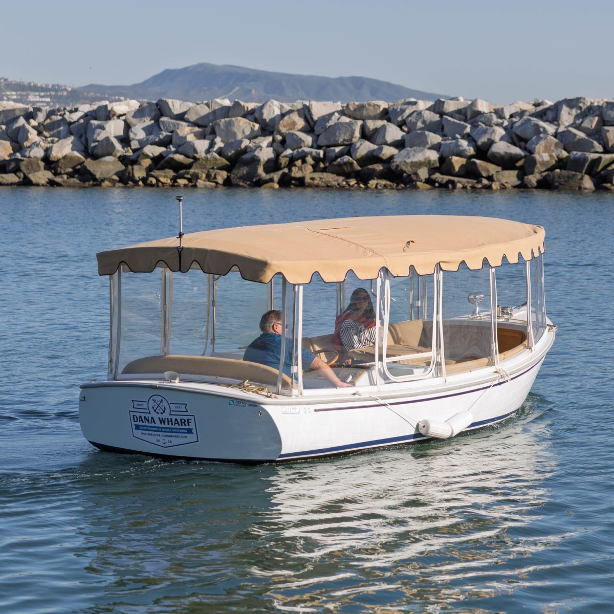 Guests aboard the Duffy in Dana Point Harbor