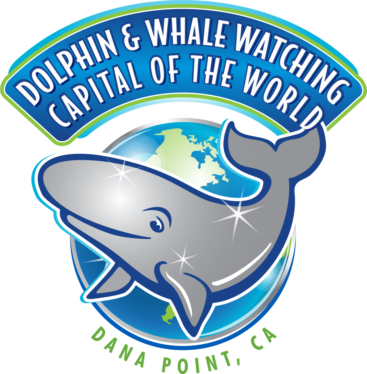 Dolphin & Whale Watching Capital of the World logo, Dana Point, CA
